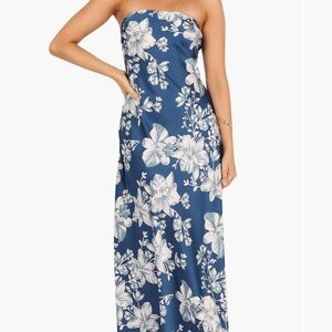 Petal & Pup Gemma Blue Floral Maxi Dress